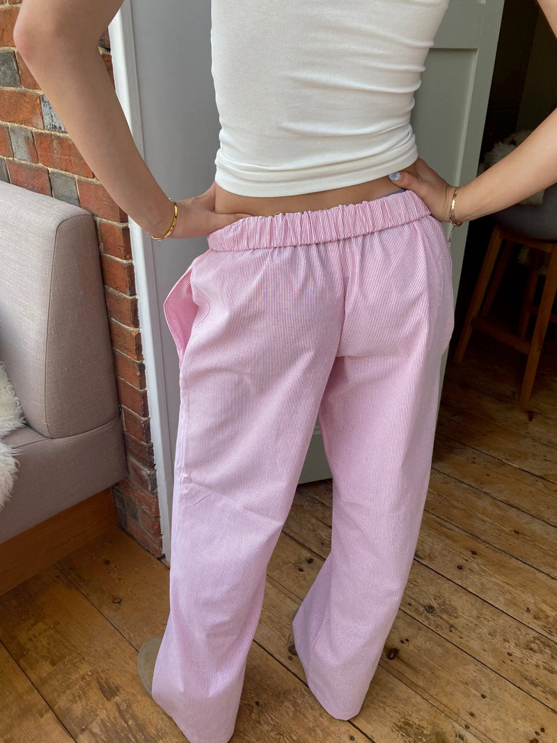 Ladies' lounge trousers with a stripe pattern – Elvira