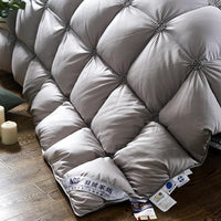 Piped Duvet made of 100% Goose Down - PlumeLux-Grey-200x230cm 3kg-State of Style