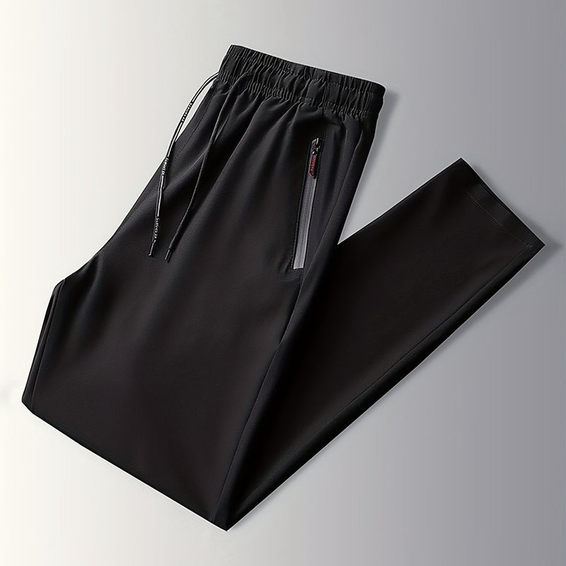 Plain Jogging Trousers with Zip Details - Milan-Black-XS-State of Style