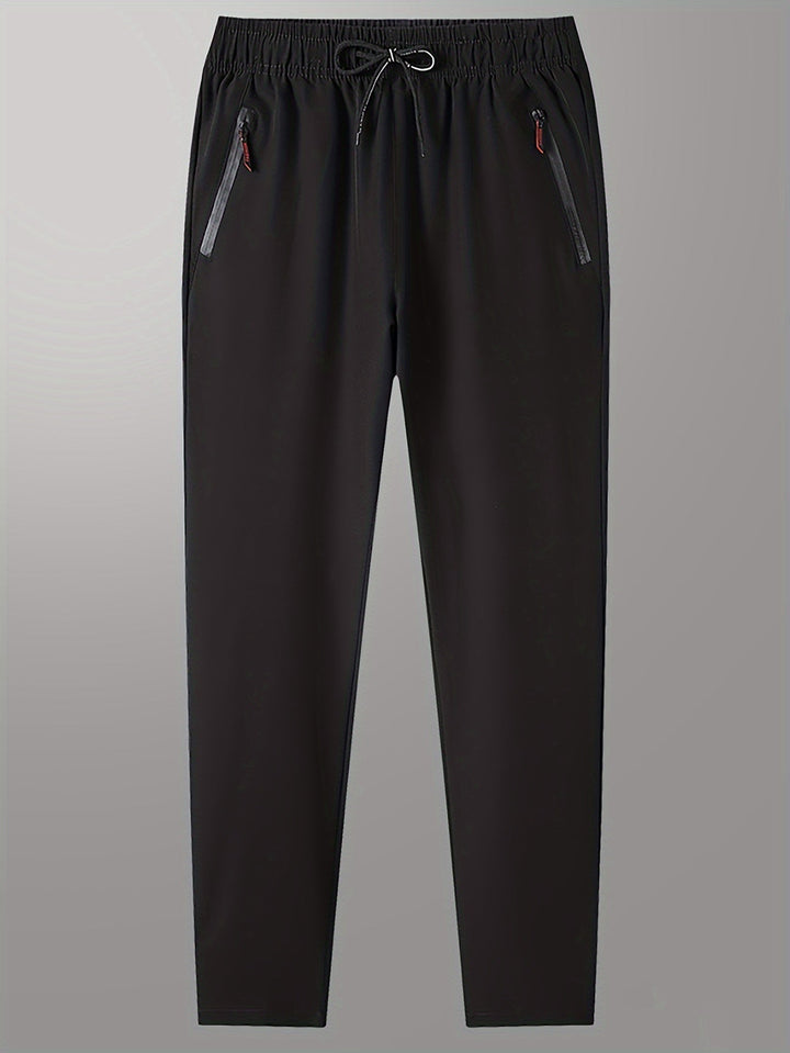 Plain Jogging Trousers with Zip Details - Milan-Black-XS-State of Style