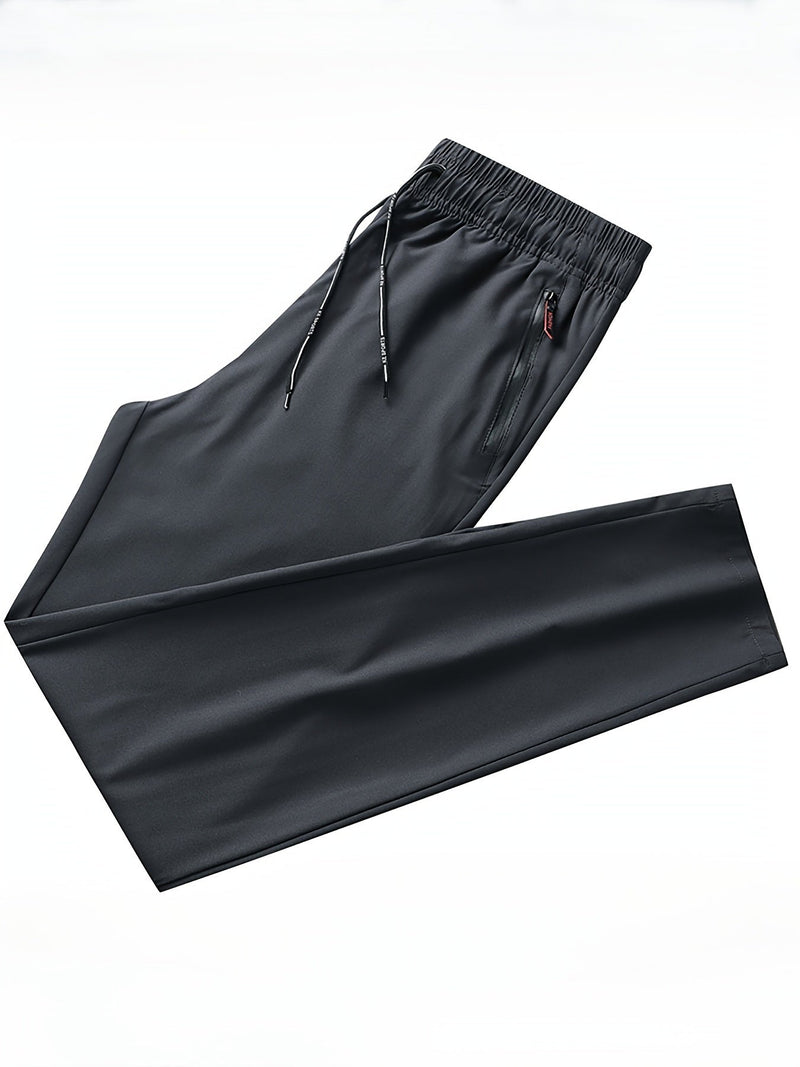 Plain Jogging Trousers with Zip Details - Milan-Black-XS-State of Style
