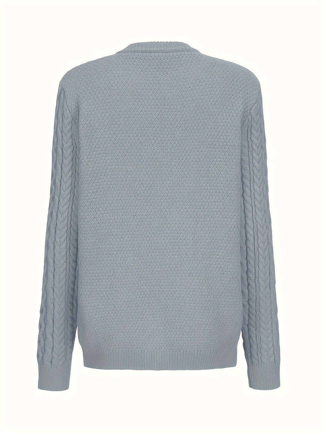 Plain Knitted Cardigan with Buttons and Pockets – Olivia-Blue-S-State of Style