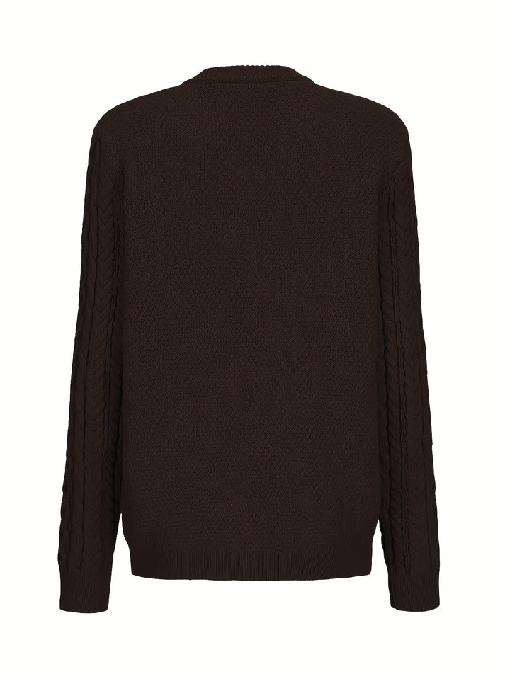 Plain Knitted Cardigan with Buttons and Pockets – Olivia-Blue-S-State of Style