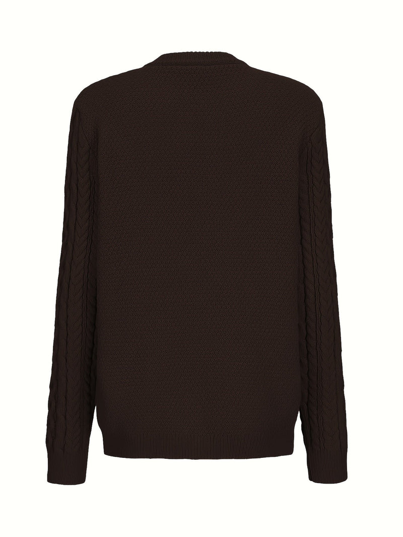 Plain Knitted Cardigan with Buttons and Pockets – Olivia-Blue-S-State of Style