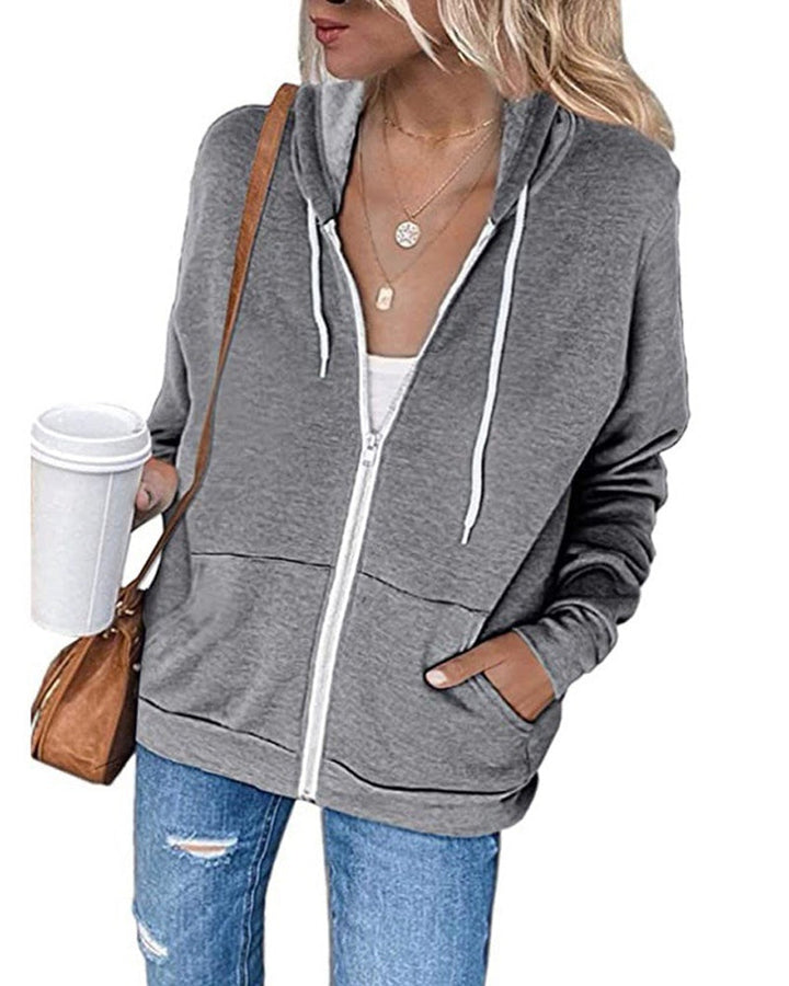 Plain Ladies Jacket with Pockets - Emma-Grey-S-State of Style