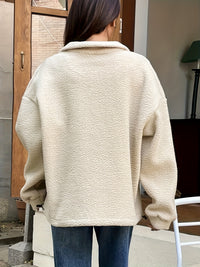 Plain Quarter-Zip Pullover Sweatshirt – Nina-Green-S-State of Style