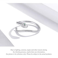Platinum Reptile Ring | Green Zircon Spiral-Silver-State of Style