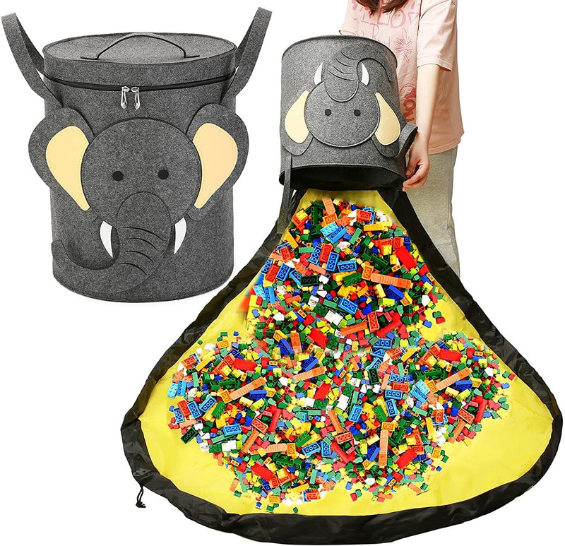 Play mat & Storage basket in one - Lino-Elephant-State of Style