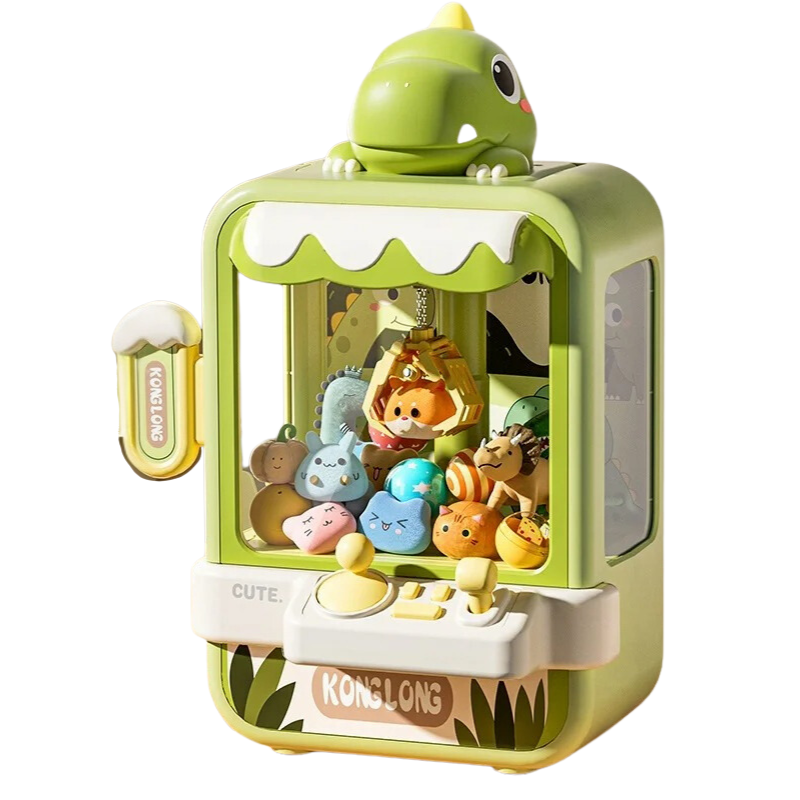 Playful Arcade Claw Machine for Children - GripAdventure-Green Dino-S-State of Style