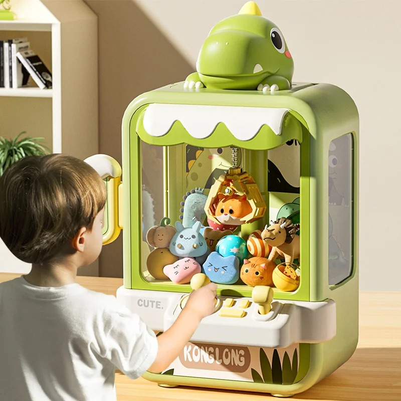 Playful Arcade Claw Machine for Children - GripAdventure-Green Dino-S-State of Style