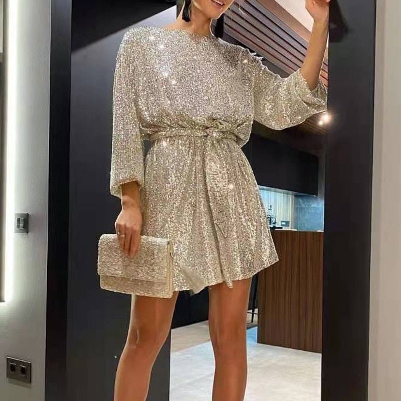 Playful Party Dress with Loose Fit - Clara-Black-S-State of Style