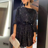 Playful Party Dress with Loose Fit - Clara-Black-S-State of Style