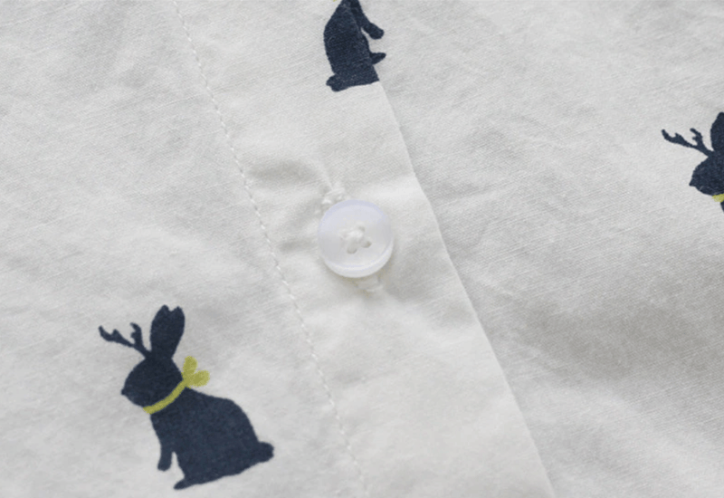 Playful shirt dress with rabbit print and lapel collar – Elina-S-State of Style