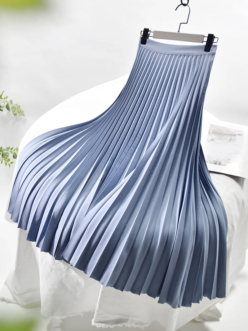 Pleated A-line skirt – Aurelia-Royal blue-S-State of Style