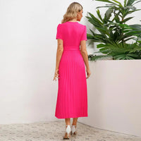 Pleated Midi Wrap Dress - Sophie-Blue-XS-State of Style