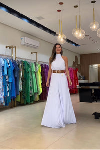 Plissé Jumpsuit – Gaia | Gorgeous airy summer look-S-White-State of Style