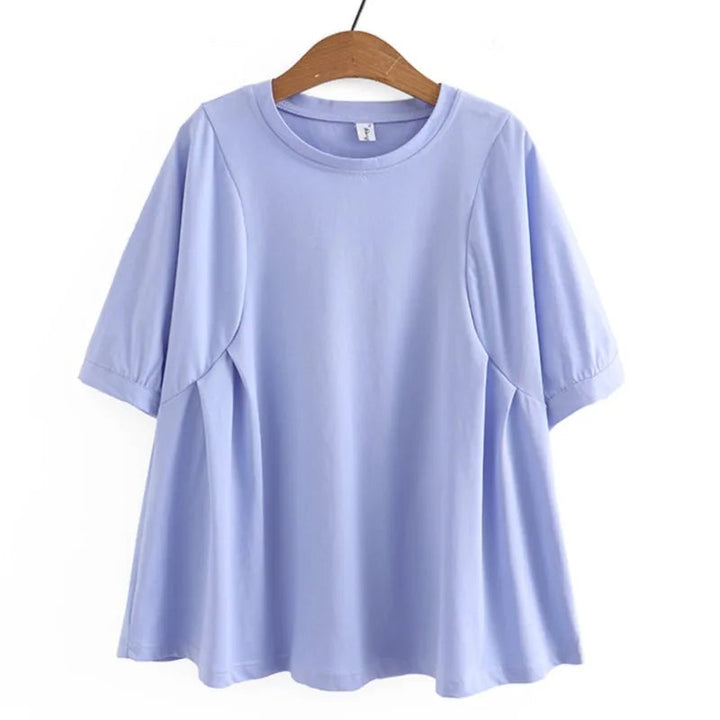Plus Size Curve Comfort Spring T-Shirt-Blue-2XL-State of Style