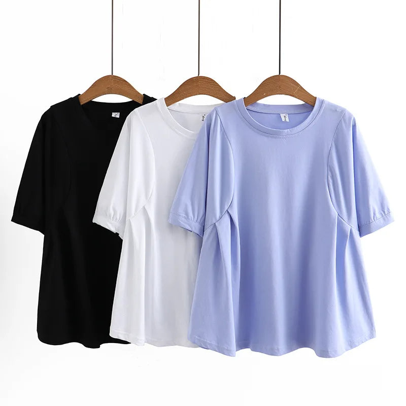 Plus Size Curve Comfort Spring T-Shirt-White-2XL-State of Style