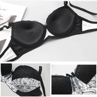 Plus Size Embroidered Lace Push-Up Bra-Red-12B-State of Style