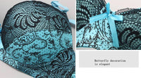 Plus Size Embroidered Lace Push-Up Bra-Red-12B-State of Style
