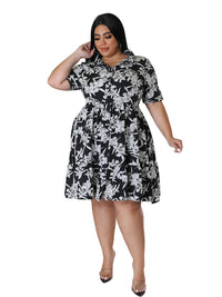 Plus Size Floral Midi Dress – Elegant & Flattering for Any Occasion-Yellow-2XL-State of Style