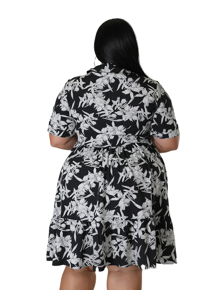 Plus Size Floral Midi Dress – Elegant & Flattering for Any Occasion-Yellow-2XL-State of Style