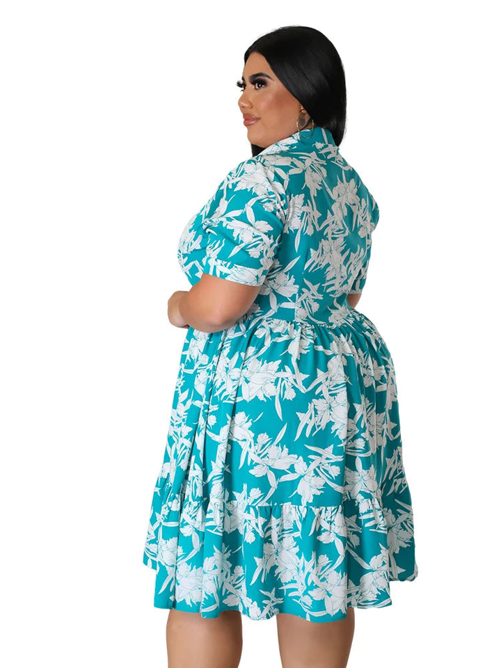 Plus Size Floral Midi Dress – Elegant & Flattering for Any Occasion-Yellow-2XL-State of Style