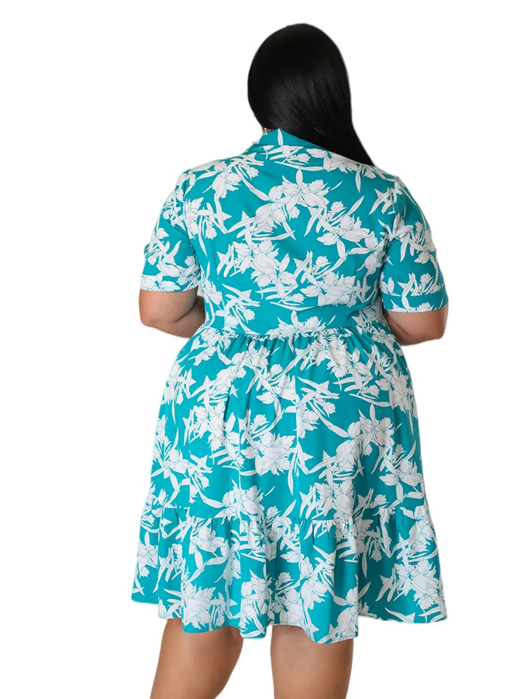 Plus Size Floral Midi Dress – Elegant & Flattering for Any Occasion-Yellow-2XL-State of Style