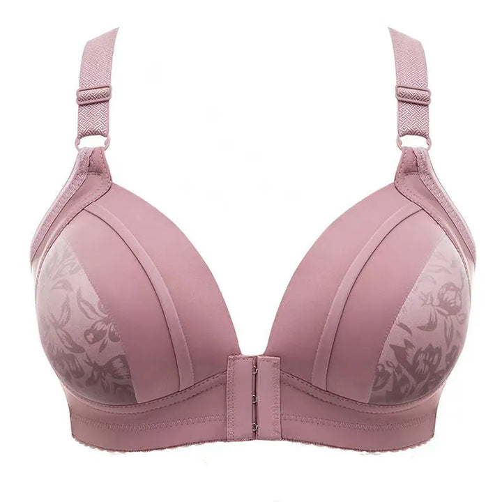 Plus Size Front Button Push-Up Bra – Comfortable & Supportive-Bean Paste-12B-State of Style