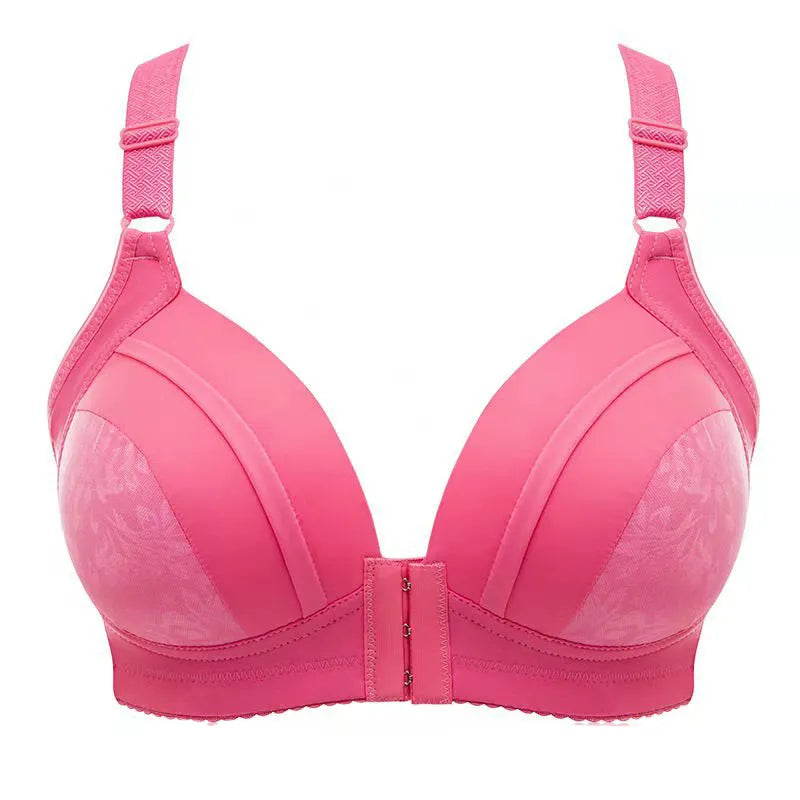 Plus Size Front Button Push-Up Bra – Comfortable & Supportive-Rose-12B-State of Style