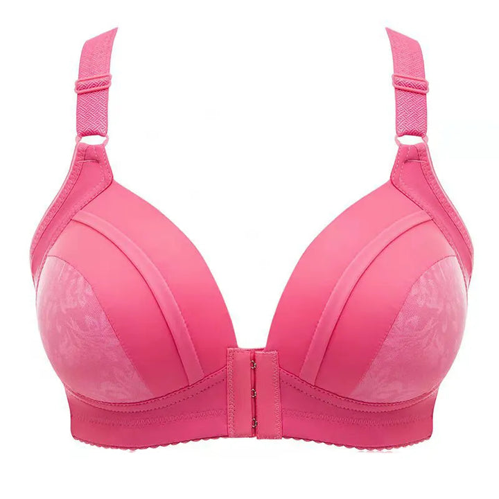 Plus Size Front Button Push-Up Bra – Comfortable & Supportive-Rose-12B-State of Style