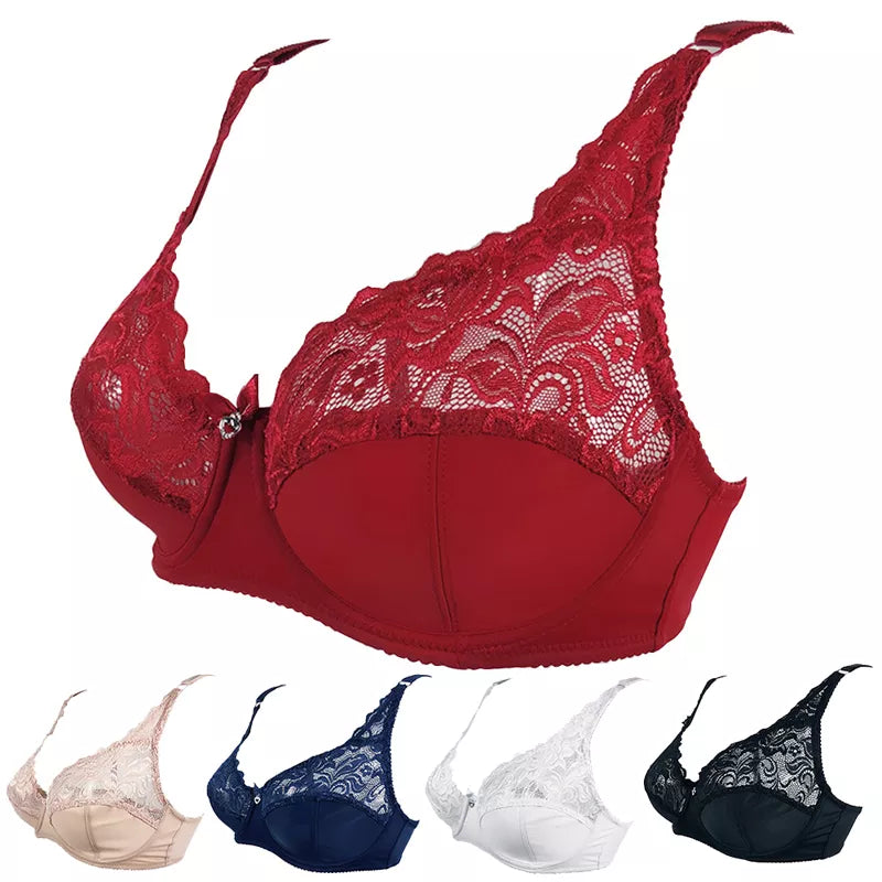 Plus Size Lace Push-Up Bra – Elegant & Supportive-Black-10C-State of Style
