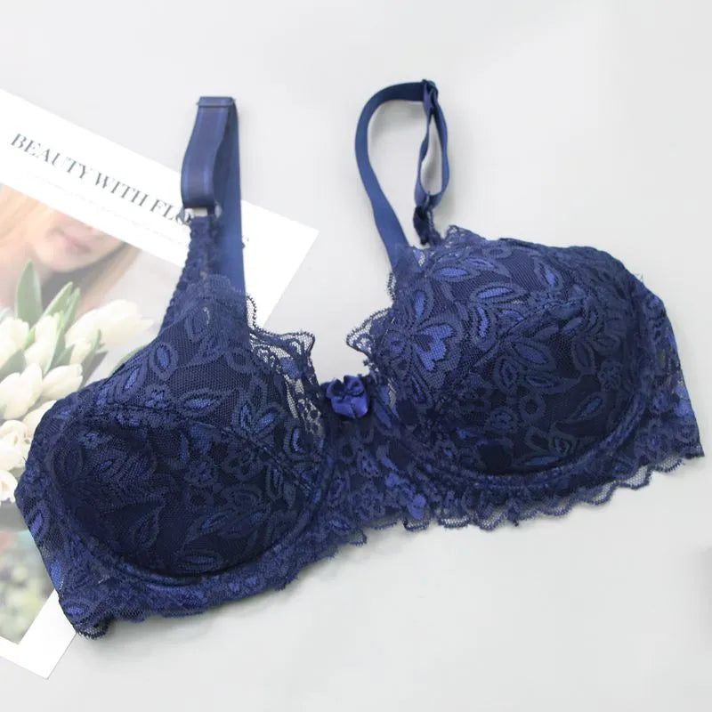 Plus Size Lace Push-Up Bra – Sensual & Supportive-Burgundy-10C-State of Style