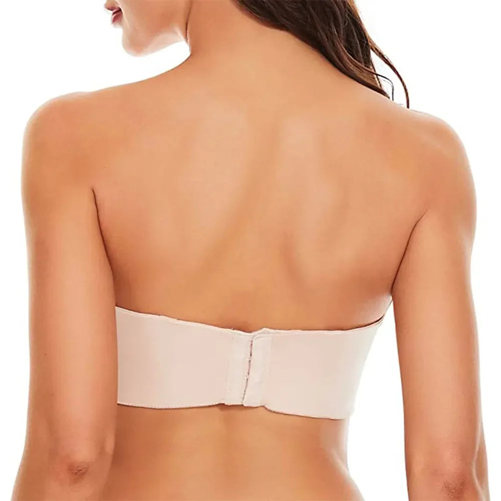 Plus Size Non-Slip Convertible Bandeau Bra – Supportive & Versatile-Black-10-B-State of Style