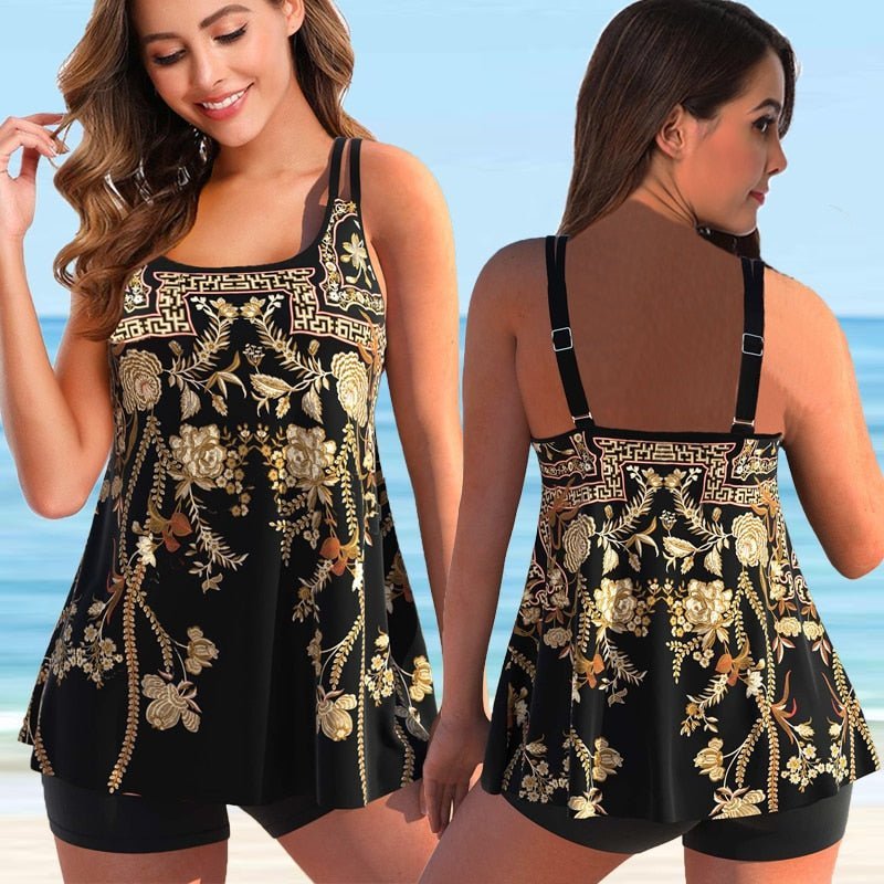 Plus Size Tankini for Beach & Pool - Marielle-Yellow-S-State of Style