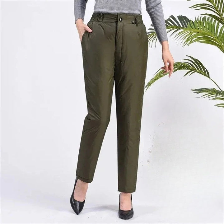 Plus-Size Winter Straight Down Pants – Warm & Stylish for Cold Weather-Army Green-S-State of Style