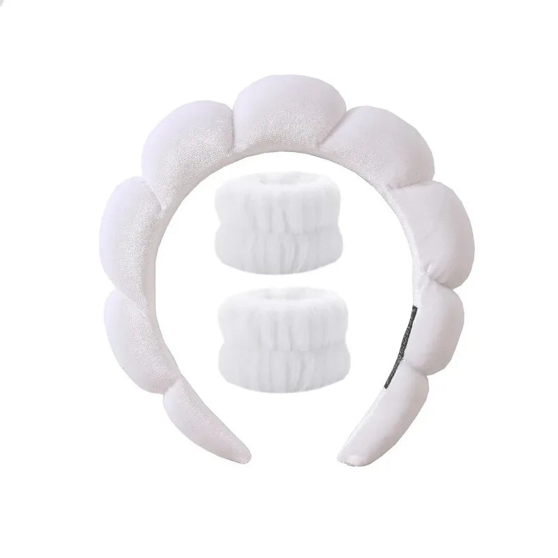 Plush Spa Headband & Wristband Set - Fluffiea-Blue-State of Style