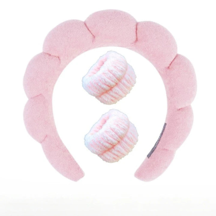 Plush Spa Headband & Wristband Set - Fluffiea-Blue-State of Style