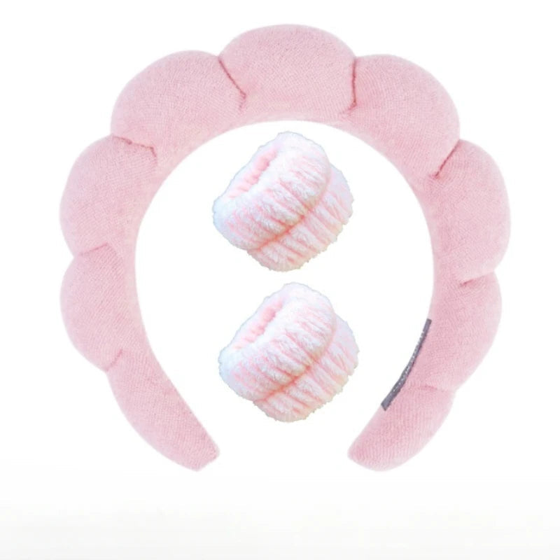 Plush Spa Headband & Wristband Set - Fluffiea-Blue-State of Style