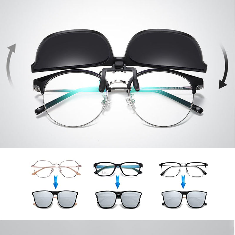 Polarising sunglasses clip for glasses wearers – buy 1, get 1 free – Felix-Blue-State of Style