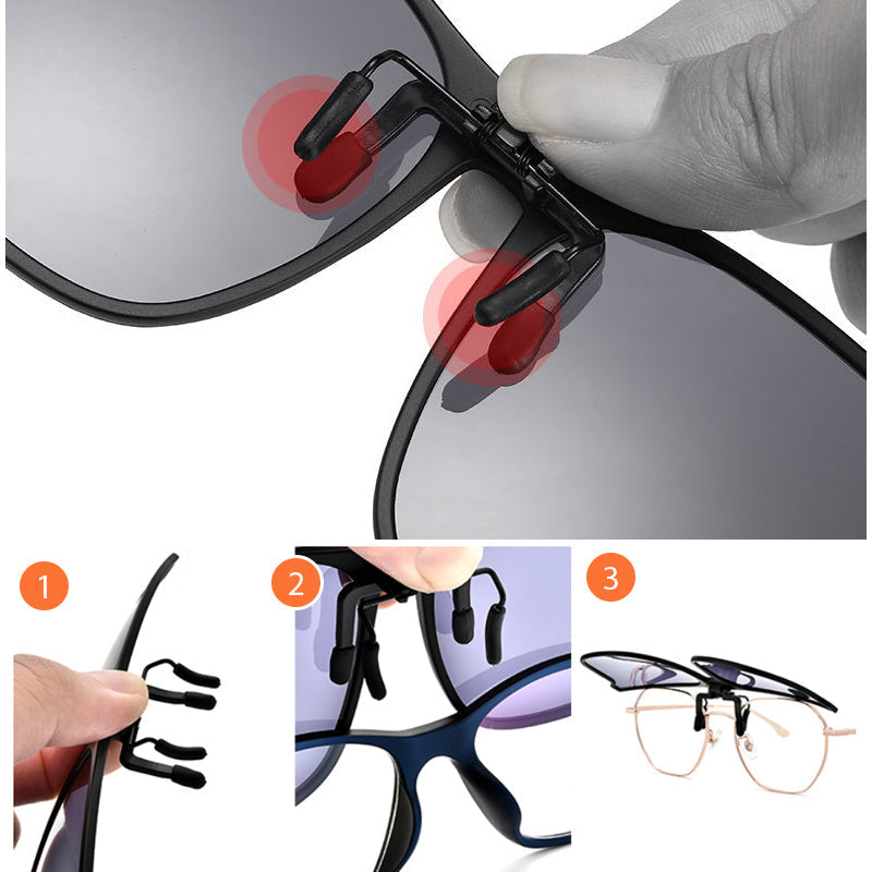 Polarising sunglasses clip for glasses wearers – buy 1, get 1 free – Felix-Blue-State of Style