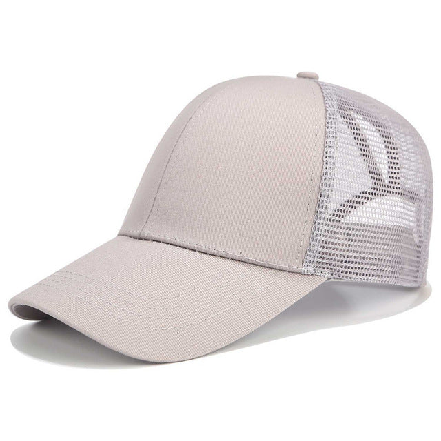 Ponytail Cap with Extra Opening – SkyShield-Gray-State of Style