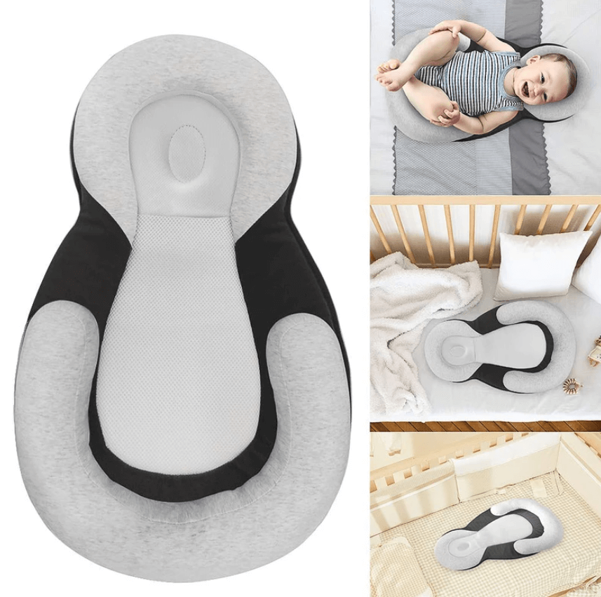 Ergonomic portable baby bed with head support to prevent flattening of the head – Sleep Cocoon