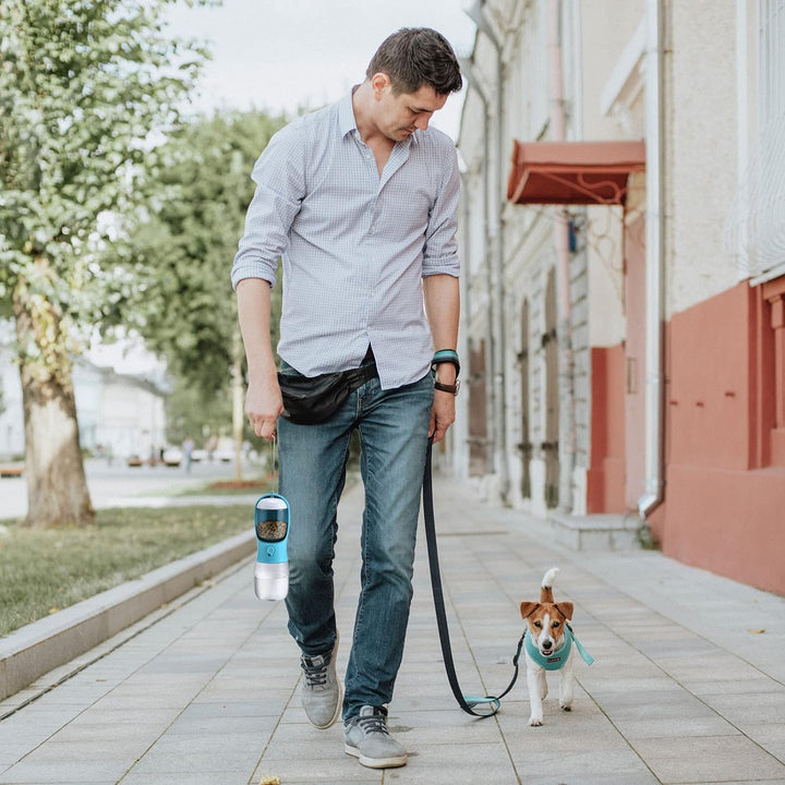 Portable Dog Water Bottle & Food Container-Blue-300 ml-State of Style