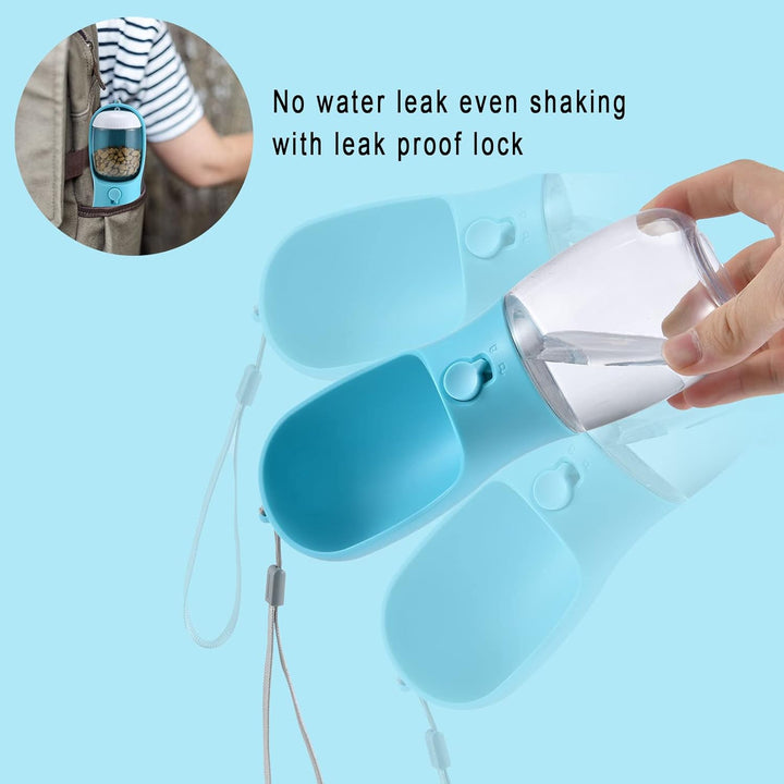Portable Dog Water Bottle & Food Container-Blue-300 ml-State of Style