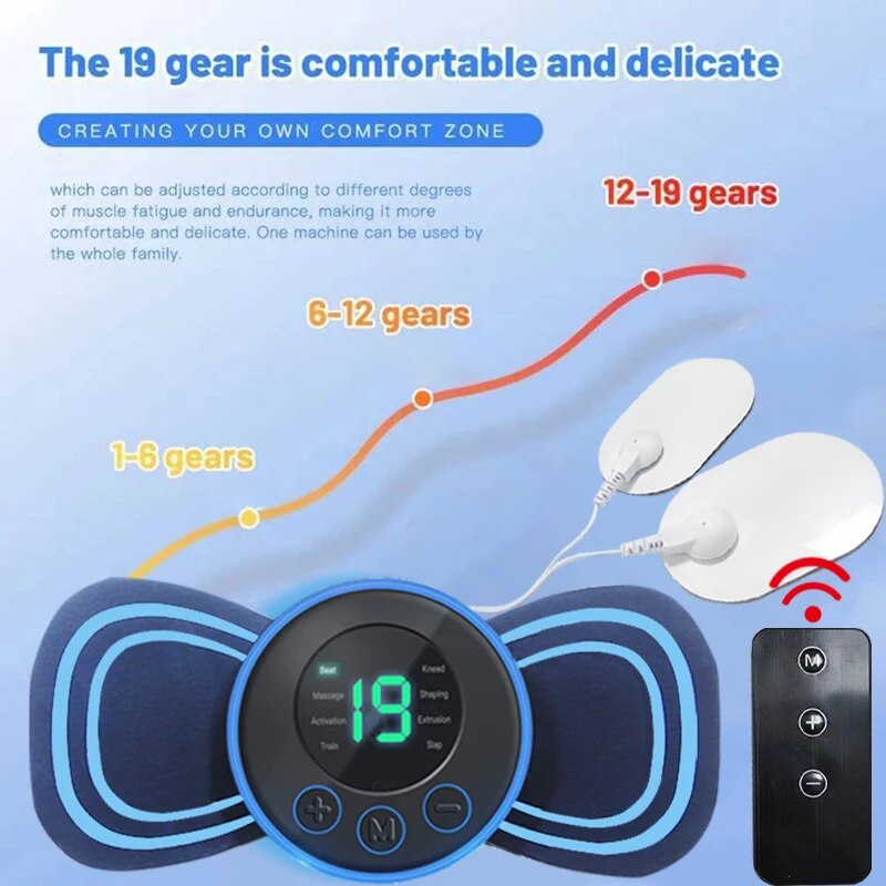 PORTABLE ELECTRIC MINI NECK MASSAGER WITH PAD & REMOTE CONTROL | INTELLIGENT MASSAGE DEVICE-With remote control-State of Style