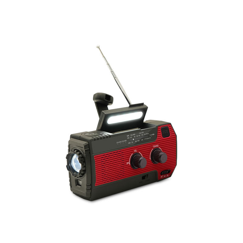 Portable Emergency Radio with Solar Power - PowerWave-Red-State of Style
