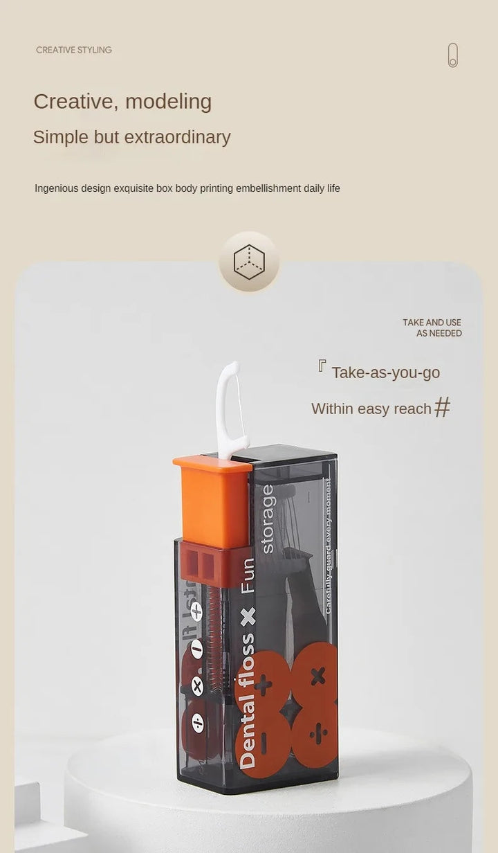 PORTABLE FLOSS DISPENSER WITH 10 AUTOMATICALLY EJECTED FLOSS STICKS-State of Style