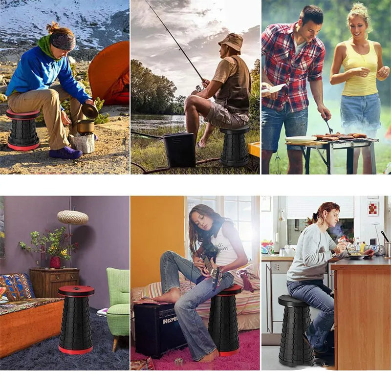 Portable Folding Stool - CompactGo-Red-State of Style