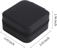 Portable Leather Jewellery Box | Square Design-GREEN-State of Style